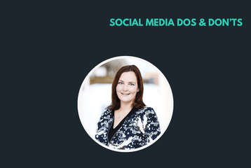 Webinar poster on influencer marketing, featuring a woman's photo and text: "Social Media Dos & Don'ts" and "Mit Stefanie Lefeldt vom ZAW."