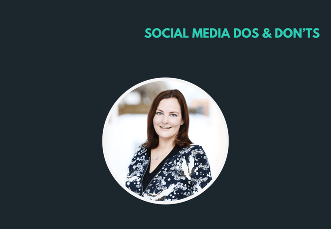 Webinar poster on influencer marketing, featuring a woman's photo and text: "Social Media Dos & Don'ts" and "Mit Stefanie Lefeldt vom ZAW."