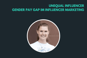 Webinar poster titled "Influencer Marketing" featuring a speaker from Universität Mannheim, discussing the gender pay gap in influencer marketing.