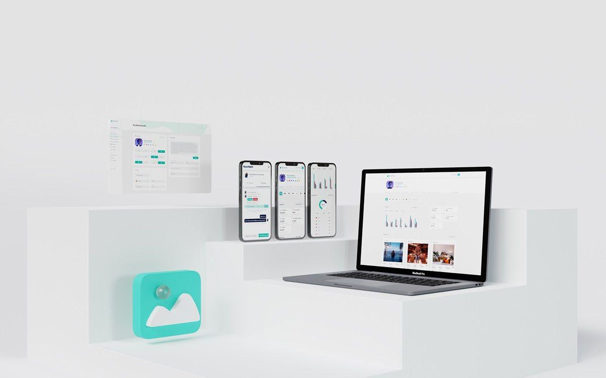 Different devices displayed in front of white background