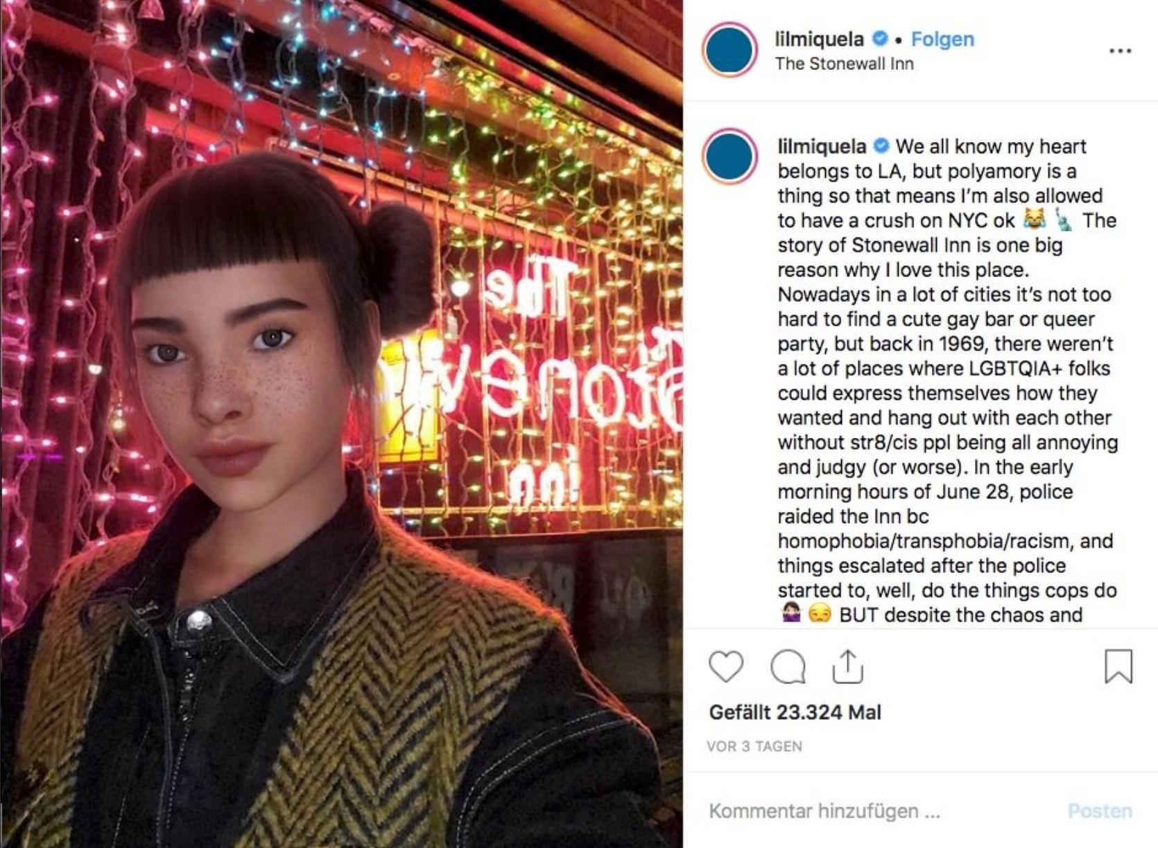 Screenshot virtuelle influencer