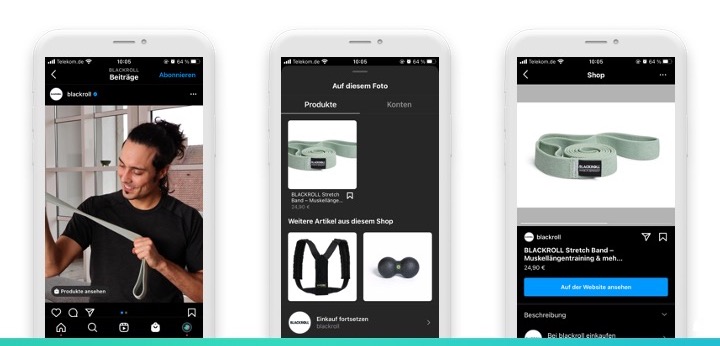 Instagram Shopping Beispiel Blackroll
