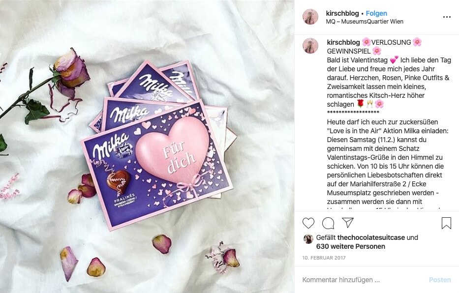 Milka Influencer-Marketing-Kampagne Valentinstag