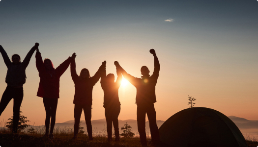 People holding hands in trust