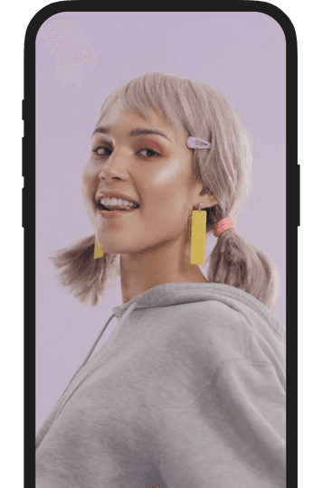 phone display with image of influencer